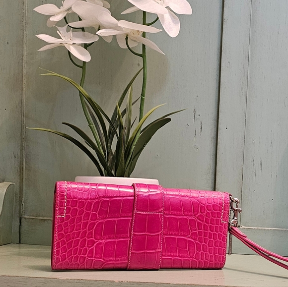 Vintage Coach Soho Genuine American Alligator Bag Clutch Wristlet 8940 (Pink) - Picture 3 of 14